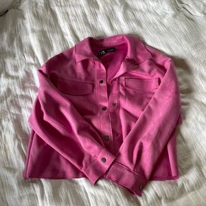 Pink suede jacket